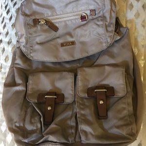 Tumi Voyageur Basel nylon backpack leather trim